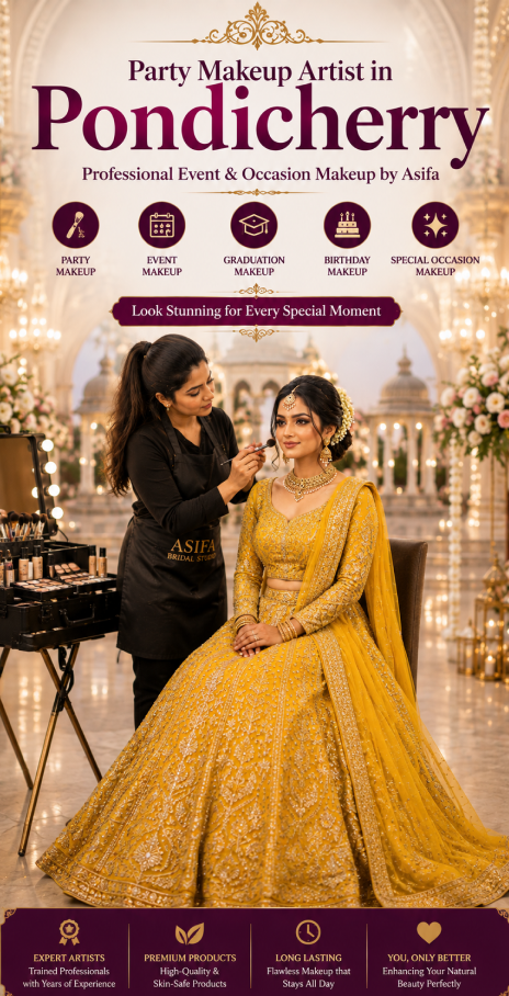 party makeup artist in Pondicherry