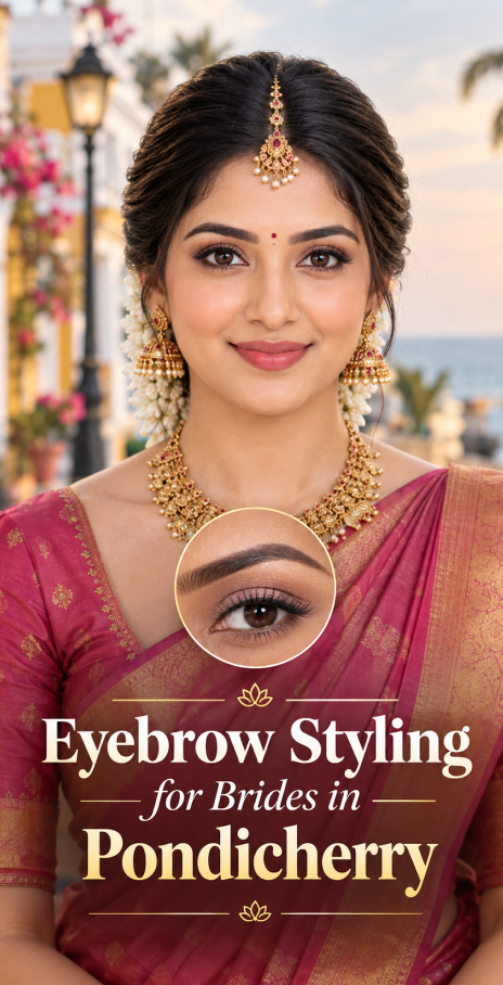 eyebrow styling for brides in Pondicherry