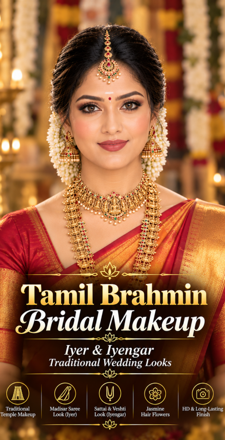 Tamil Brahmin bridal makeup