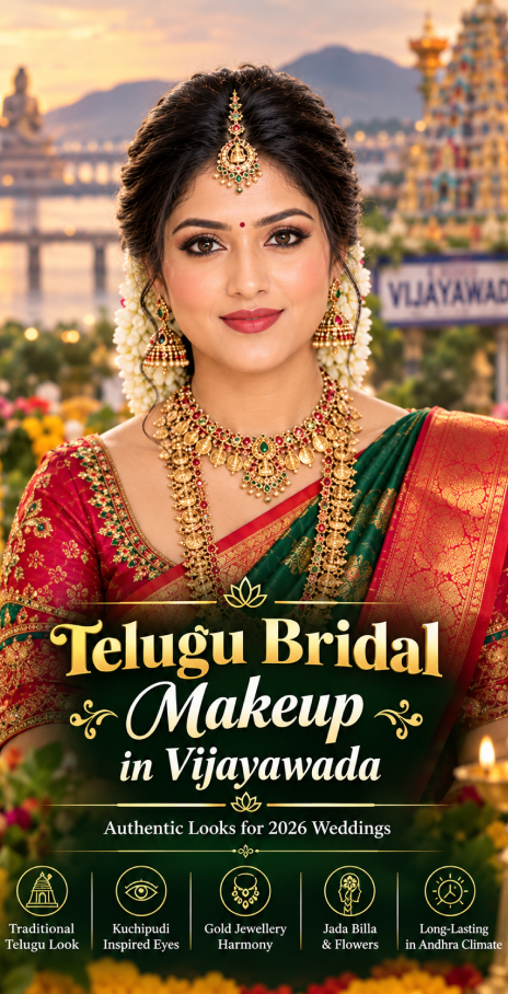 Telugu bridal makeup in Vijayawada