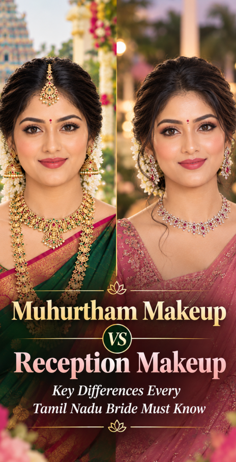 muhurtham makeup vs reception makeup Tamil Nadu